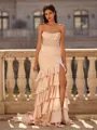 Glamorous Sheath Straight Appliques Lace Court Train Silk Like Satin Corset Dress