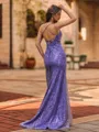 Perfect Sheath Spaghetti Straps Beading Sweep Train Prom Dress