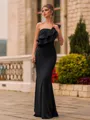 Stunning Sheath Stretch Crepe Ruffles One-Shoulder Sleeveless Floor-Length Prom Dress