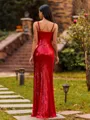Clingy Sheath Straps Pleated Floor-Length Corset Prom Dress