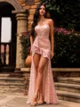 Glam Sheath Halter Ruffles Asymmetrical Prom Dress