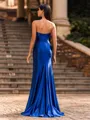 Clean-Lined Sheath Straight Rhinestone Sweep Train Corset Prom Dress