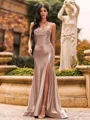 Flattering A-line Sweetheart Appliques Lace Sweep Train Silk Like Satin Corset Prom Dress