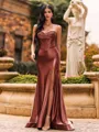 Flattering A-line Sweetheart Appliques Lace Sweep Train Silk Like Satin Corset Prom Dress