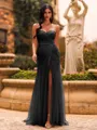 Glamourous Sheath Sweetheart Pleated Sweep Train Tulle Corset Prom Dress