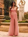 Glamourous Sheath Sweetheart Pleated Sweep Train Tulle Corset Prom Dress