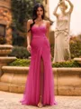 Glamourous Sheath Sweetheart Pleated Sweep Train Tulle Corset Prom Dress