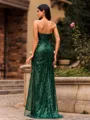 Chic Sheath Sweetheart Pleated Sweep Train Corset Prom Dress