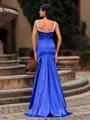 Flattering Sheath Straps Beading Sweep Train Silk Like Satin Corset Prom Dress