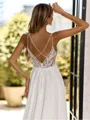 Captivating A-line V-Neck Appliques Lace Sweep Train Wedding Dress