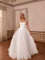 Captivating A-line Straps Cathedral Train Tulle Corset Wedding Dress