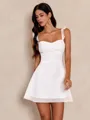 Party with Prosecco White A-line Straps Pleated Short/Mini Chiffon Dress