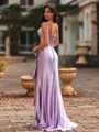 Trendy Sheath Spaghetti Straps Ruffles Floor-Length Corset Prom Dress