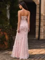 Charming Sheath Sweetheart Flower Floor-Length Corset Prom Dress