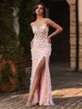 Charming Sheath Sweetheart Flower Floor-Length Corset Prom Dress