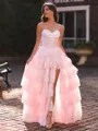 Elegant A-Line Sweetheart Appliques Lace Floor-Length Tulle Corset Prom Dress