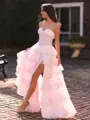 Elegant A-Line Sweetheart Appliques Lace Floor-Length Tulle Corset Prom Dress