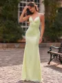 Enchanting Sheath V-Neck Sweep Train Corset Prom Dress