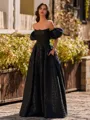 Mesmerizing A-Line Straight Short Sleeves Sweep Train Corset Prom Dress
