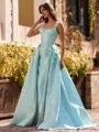 Captivating A-Line Straps Flower Floor-Length Corset Prom Dress
