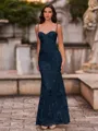 Fashion-forward Sheath Spaghetti Straps Appliques Lace Floor-Length Lace Corset Prom Dress