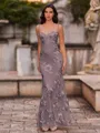 Fashion-forward Sheath Spaghetti Straps Appliques Lace Floor-Length Lace Corset Prom Dress