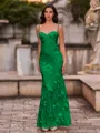 Fashion-forward Sheath Spaghetti Straps Appliques Lace Floor-Length Lace Corset Prom Dress