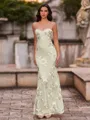 Fashion-forward Sheath Spaghetti Straps Appliques Lace Floor-Length Lace Corset Prom Dress