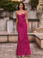 Fashion-forward Sheath Spaghetti Straps Appliques Lace Floor-Length Lace Corset Prom Dress