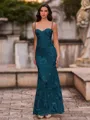 Fashion-forward Sheath Spaghetti Straps Appliques Lace Floor-Length Lace Corset Prom Dress