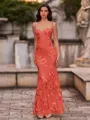 Fashion-forward Sheath Spaghetti Straps Appliques Lace Floor-Length Lace Corset Prom Dress