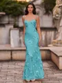 Fashion-forward Sheath Spaghetti Straps Appliques Lace Floor-Length Lace Corset Prom Dress