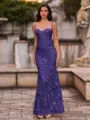 Fashion-forward Sheath Spaghetti Straps Appliques Lace Floor-Length Lace Corset Prom Dress