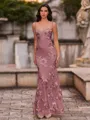 Fashion-forward Sheath Spaghetti Straps Appliques Lace Floor-Length Lace Corset Prom Dress