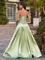 Perfect A-Line Straight Sequin Floor-Length Silk Like Satin Corset Prom Dress