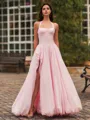 Delicate A-Line Halter Pleated Floor-Length Taffeta Corset Prom Dress