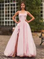Delicate A-Line Halter Pleated Floor-Length Taffeta Corset Prom Dress