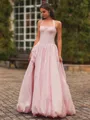 Delicate A-Line Halter Pleated Floor-Length Taffeta Corset Prom Dress