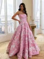 Pretty A-Line Straight Beading Floor-Length Corset Prom Dress