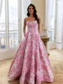Pretty A-Line Straight Beading Floor-Length Corset Prom Dress