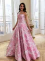 Pretty A-Line Straight Beading Floor-Length Corset Prom Dress