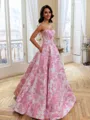 Pretty A-Line Straight Beading Floor-Length Corset Prom Dress