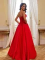 Stunning A-Line Sweetheart Appliques Lace Floor-Length Satin Corset Prom Dress