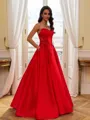 Stunning A-Line Sweetheart Appliques Lace Floor-Length Satin Corset Prom Dress