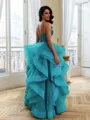 Magnificent A-Line Straps Beading Floor-Length Tulle Corset Prom Dress