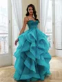 Magnificent A-Line Straps Beading Floor-Length Tulle Corset Prom Dress